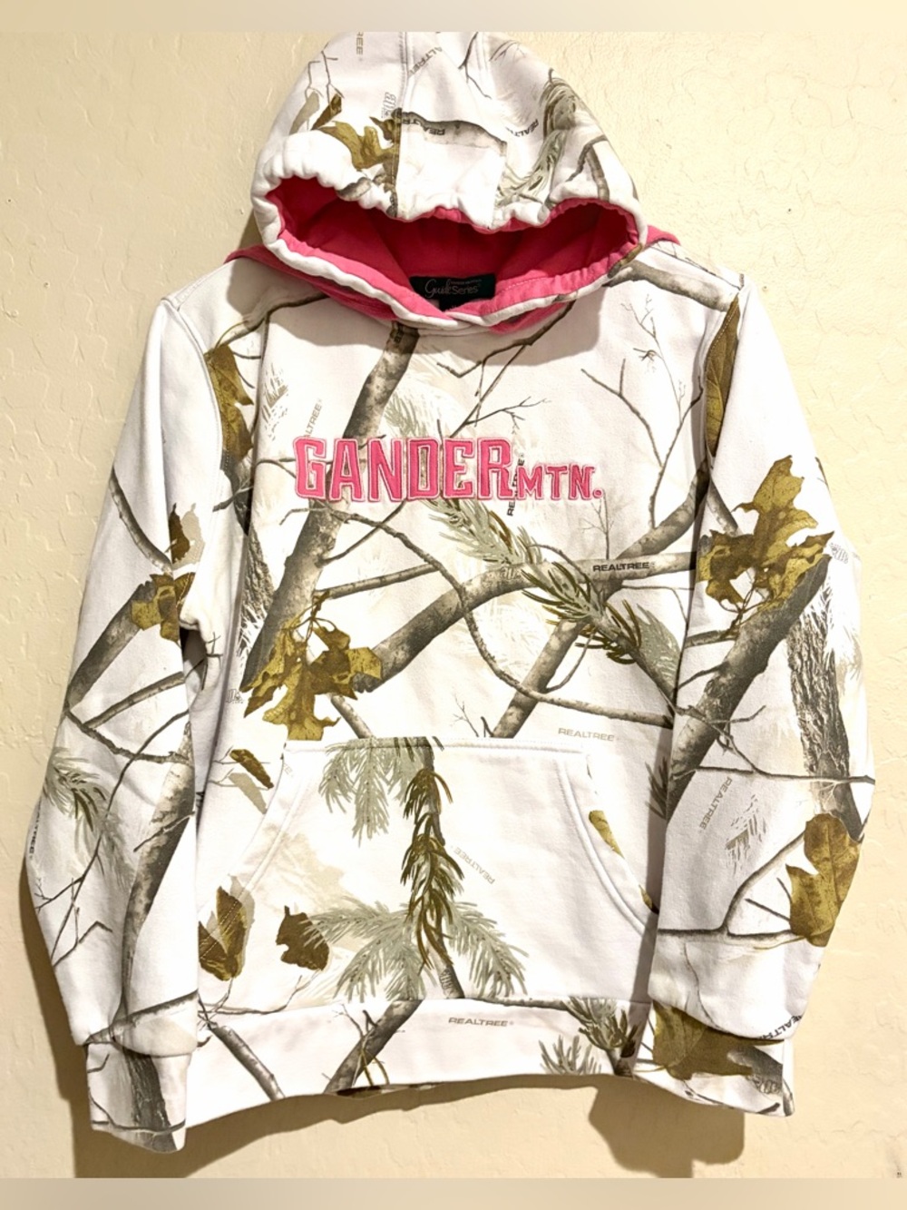 Gander Mountain Realtree Camo Hoodie Pink Logo Hunting Pullover Women’s Size M